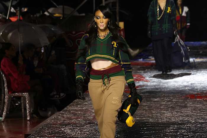 Winnie Harlow walks the runway at the Tommy Factory New York Fall 2022 fashion show at Skyline Drive-In during New York Fashion Week on September 11, 2022 in New York City.
